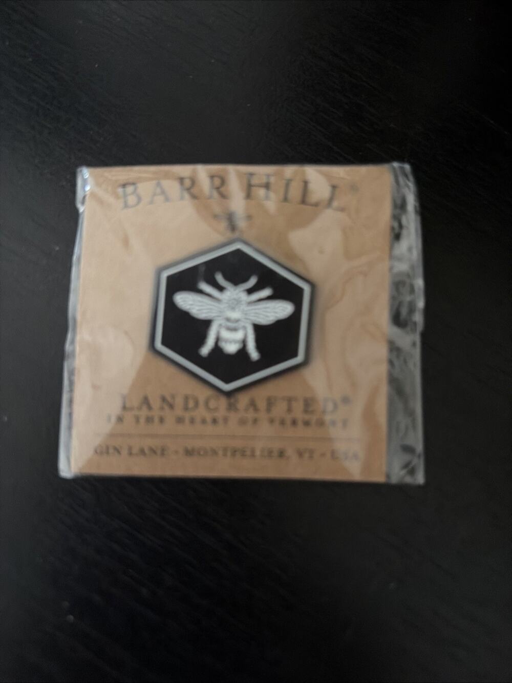Bar Hill Gin Black And White Bee Hexagon Enamel Bar Swag Pin